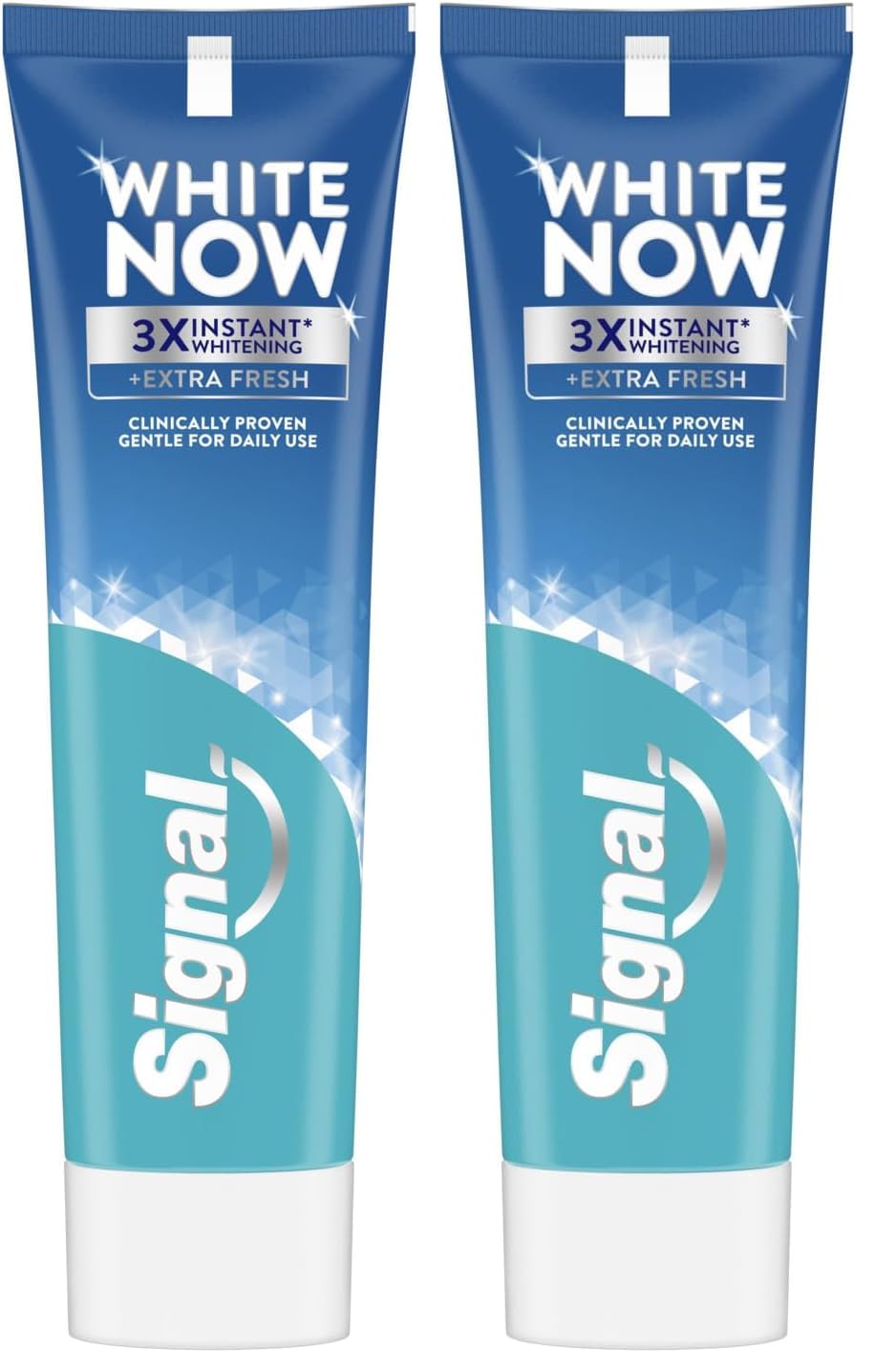 Signal White Now toothpaste, Extra Fresh, 3X instant whitening & fresh breath,75ml (Pack of 2)
