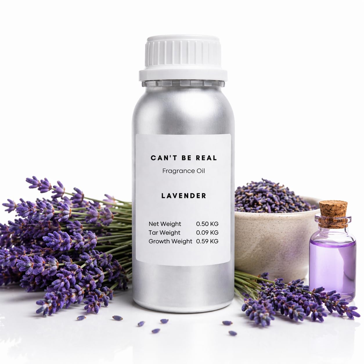 Can’t Be Real Fragrance Oil – Premium Scent for Diffusers, Candles & Soap Making – Long Lasting Sweet Aroma – Highly Concentrated Perfume Oil – 0.5 KG (Lavender)