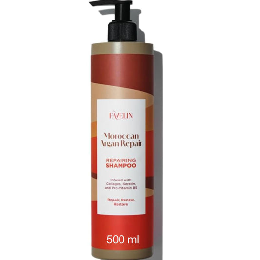Favelin Moroccan Argan Repairing Shampoo | Infused with Collagen, Keratin & Pro-Vitamin B5 | 500 ml