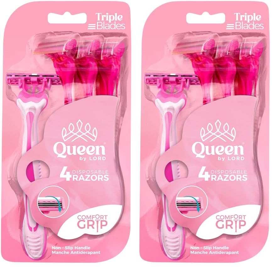 Queen By Lord Triple Blade Shaving Razor Set Of 4 (Pack of 2)
