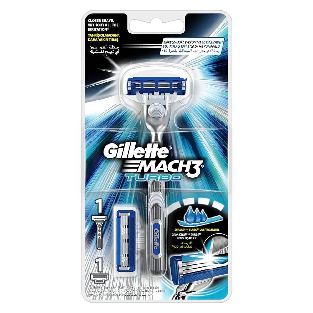Gillette 406 Mach 3 Turbo Razor with 2 Cartridges