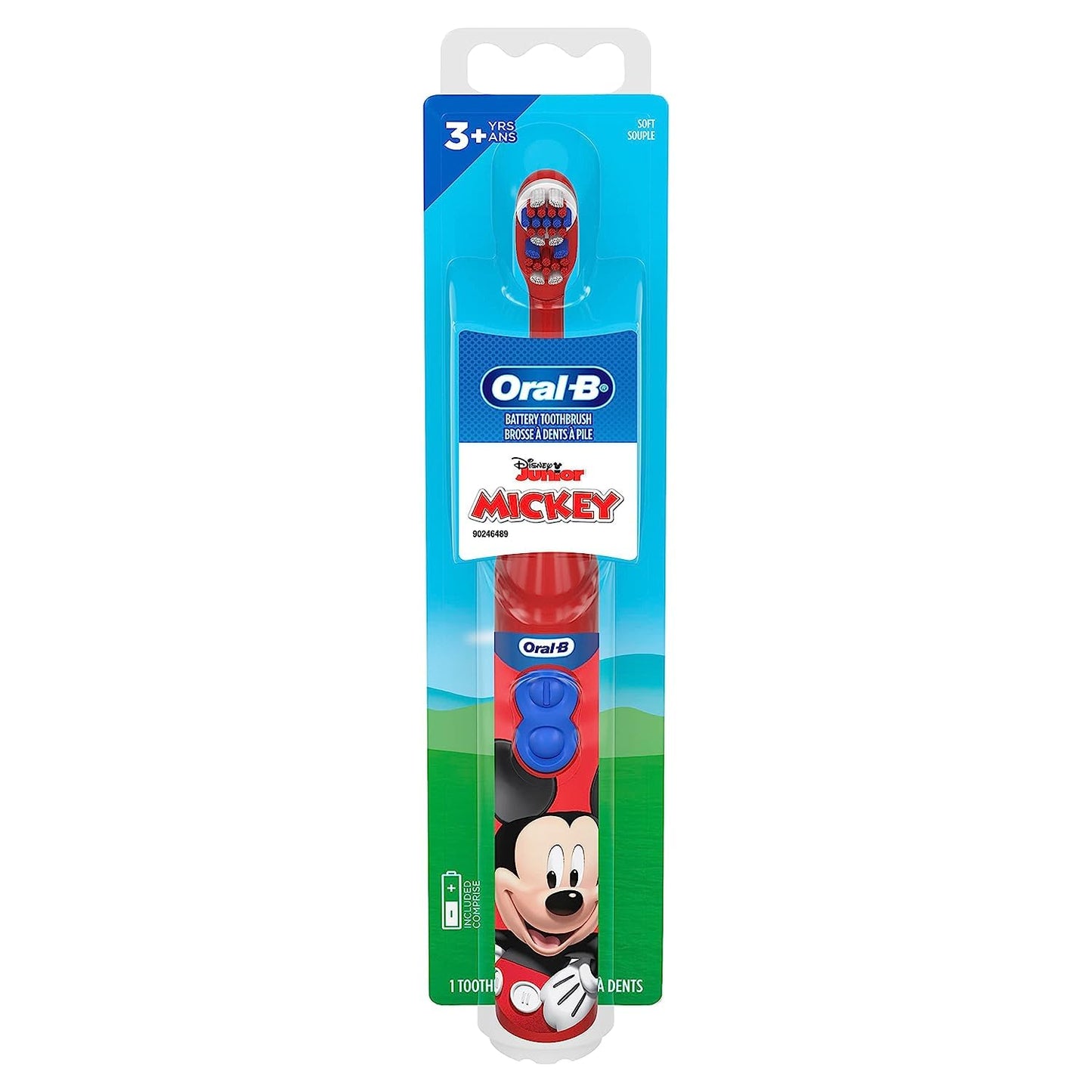 Oral-B Kid's Battery Toothbrush Featuring Disney's Mickey Mouse, Soft Bristles, for Kids 3+