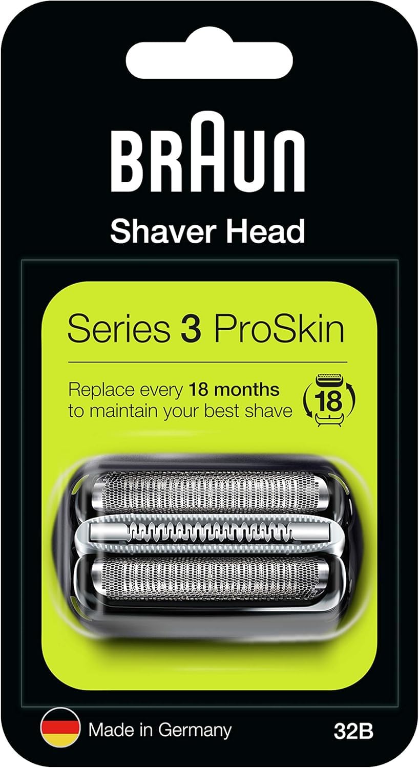Braun Series 3 Replacement Foil & Cutter Cassette – Compatible with Braun Series 3 Electric Shavers – Precision Cutting Blades for a Smooth and Comfortable Shave – Black – 32B