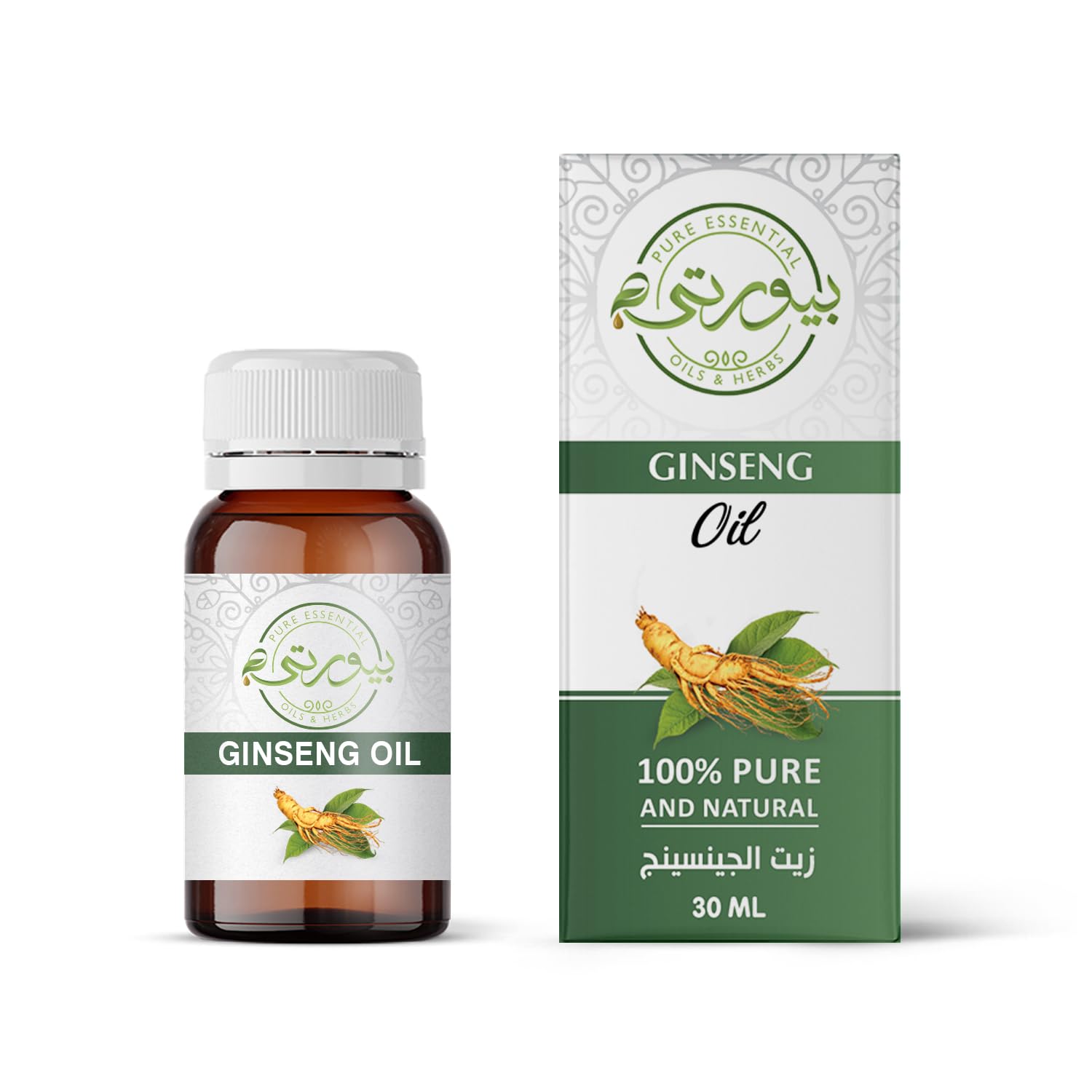 Purity - Ginseng Oil 100% Pure for Hair Growth Thickening and Repair Skin, Anti-Ageing, Anti-Wrinkle, Undiluted 30 ML