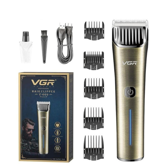 VGR V-669 Premium Metal Housing Salon Series Pro Li Outliner Cordless Hair Clipper with Dual Motor Grooming Kits T-Blade Close Cutting Trimmer for Men Clipper Runtime: 200 min 2000 mAh Li-ion Battery