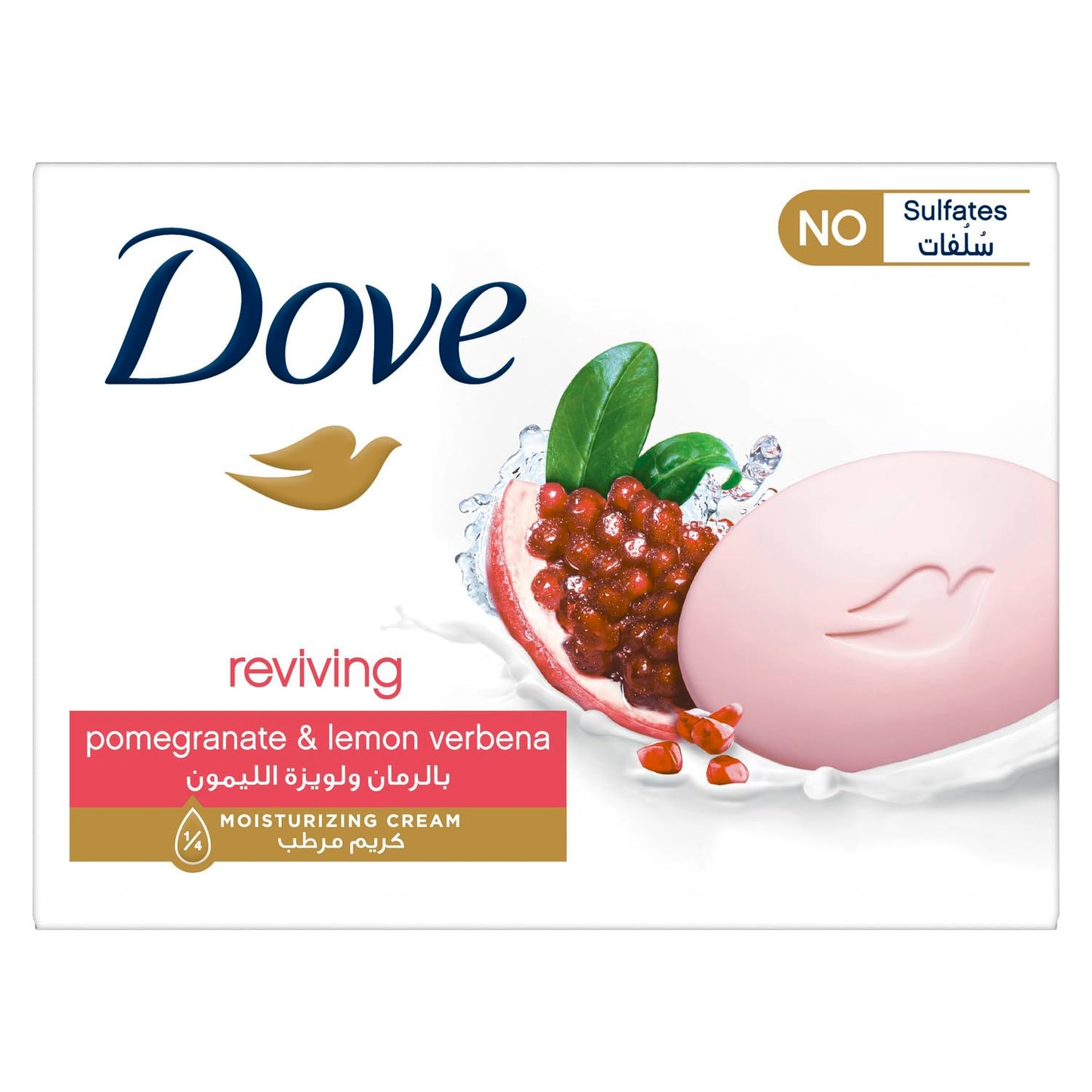 Dove Bar Soap Reviving With Pomegranate, Nourishes Skin 1⁄4 Moisturizing Cream, 90G