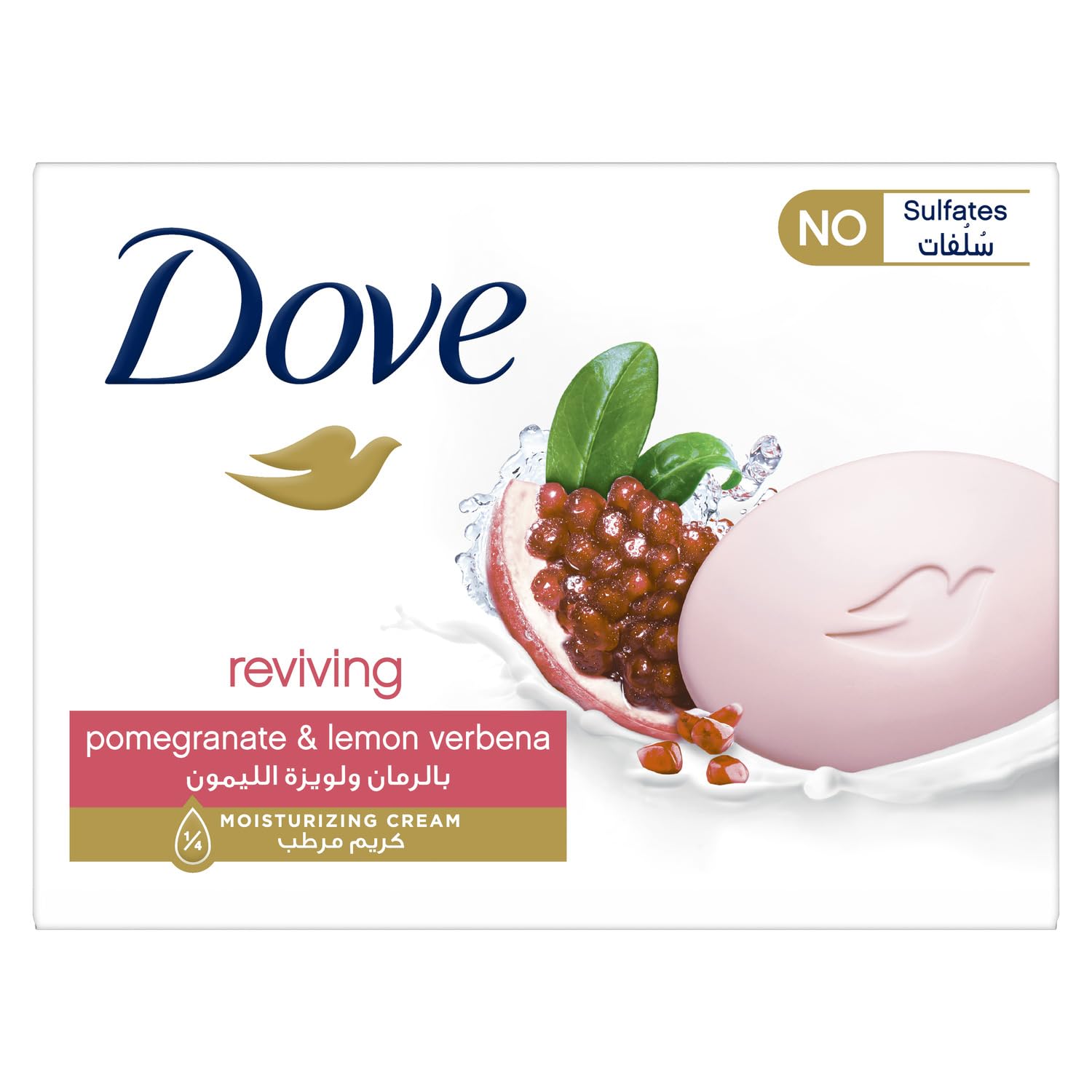 Dove Bar Soap Reviving With Pomegranate, Nourishes Skin 1⁄4 Moisturizing Cream, 90G