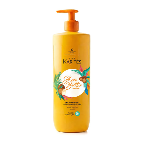 Les Karités Moisturizing Shower Gel (500ml) - Enriched with PEG-50 Shea Butter & Glycerin - 0% Paraben Body Wash for Dry Skin - Leaves Skin Silky Smooth & Soft - French Formulation