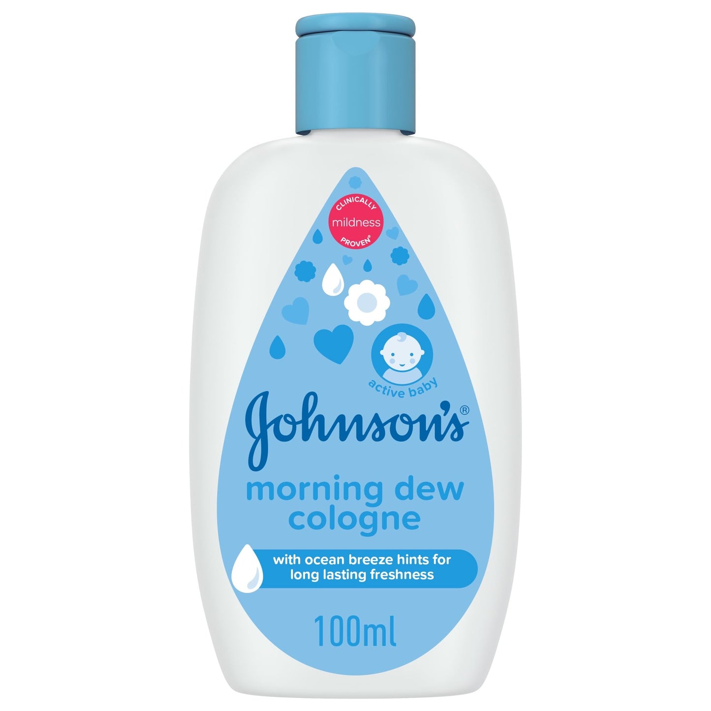 Johnson's Baby Cologne, 100ml, Morning Dew, Refreshing Scent for Delicate Skin, Dermatologist Tested, Hypoallergenic, Perfect for Baby's Comfort