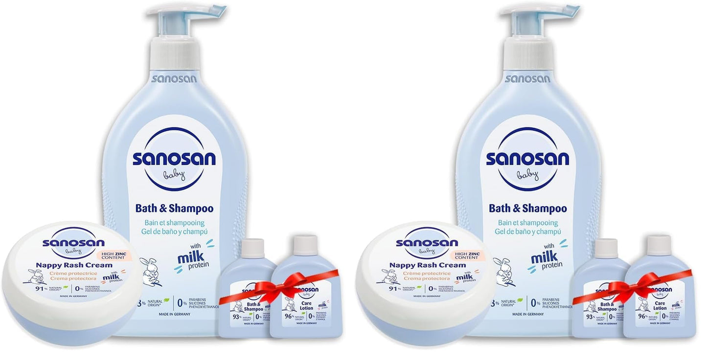 Sanosan Nappy Rash Cream150 ml + Sanosan Baby bath &shampo 500 ml (Pack of 2)