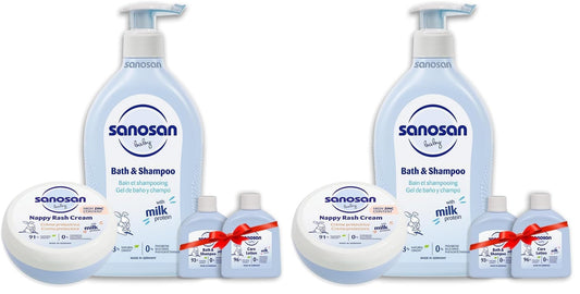 Sanosan Nappy Rash Cream150 ml + Sanosan Baby bath &shampo 500 ml (Pack of 2)