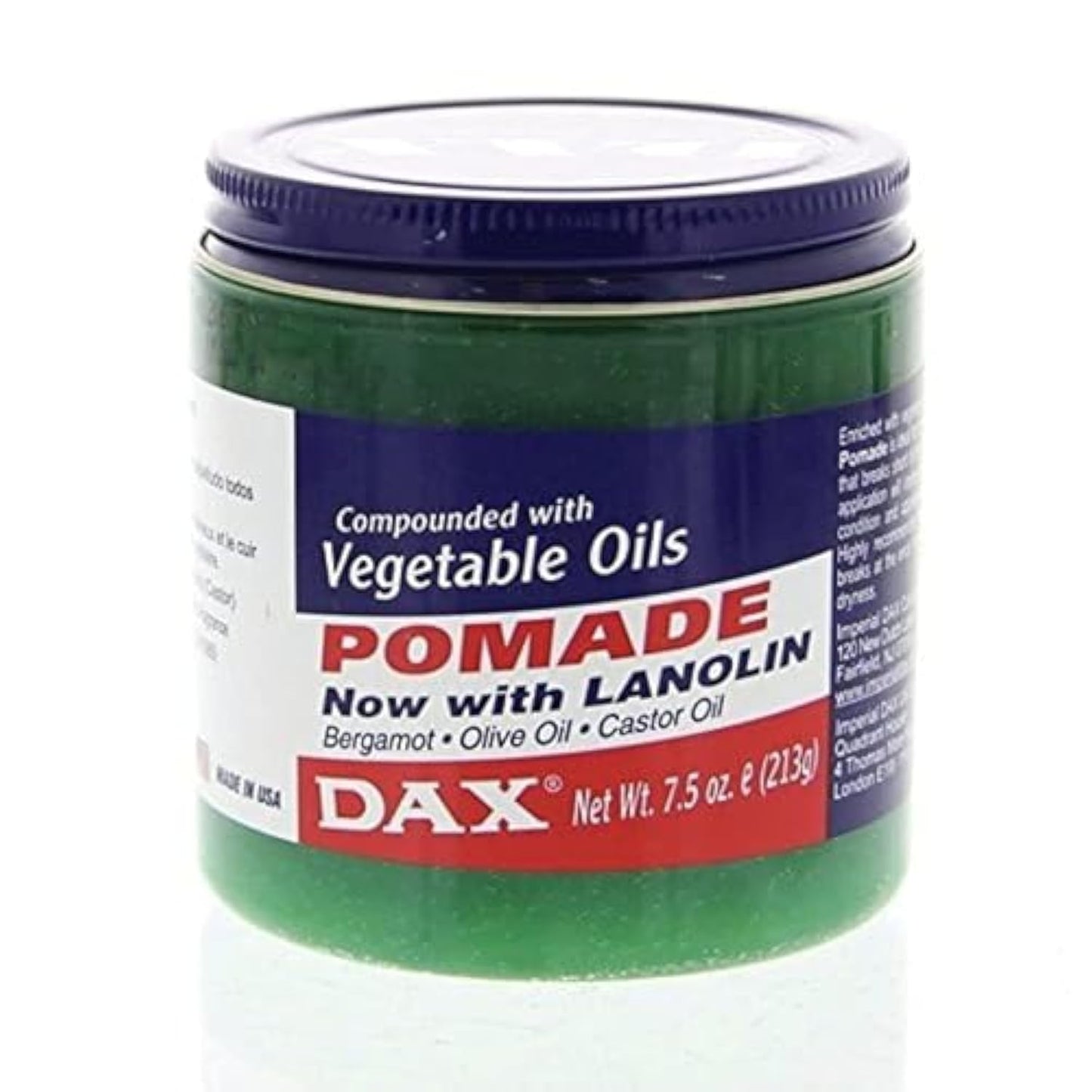 DAX Pomade Compounded With Vegetable Oils, 7.5 Ounce by DAX