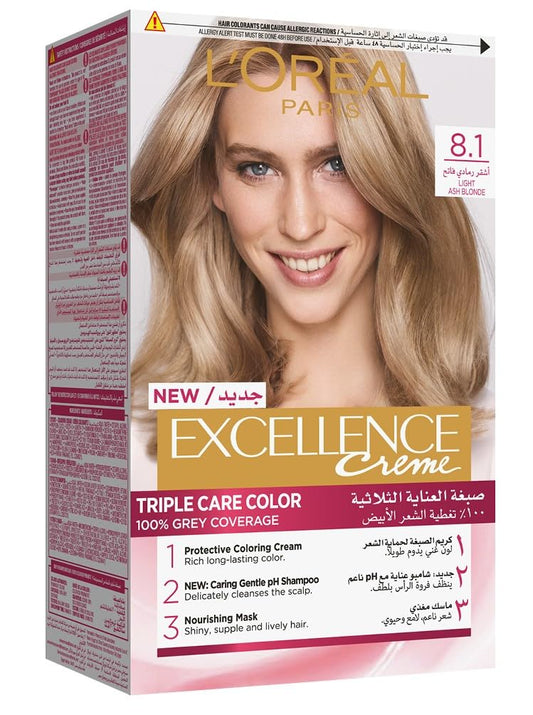 L'Oréal Paris Excellence Creme 8.1 Ash Light Blonde Haircolor
