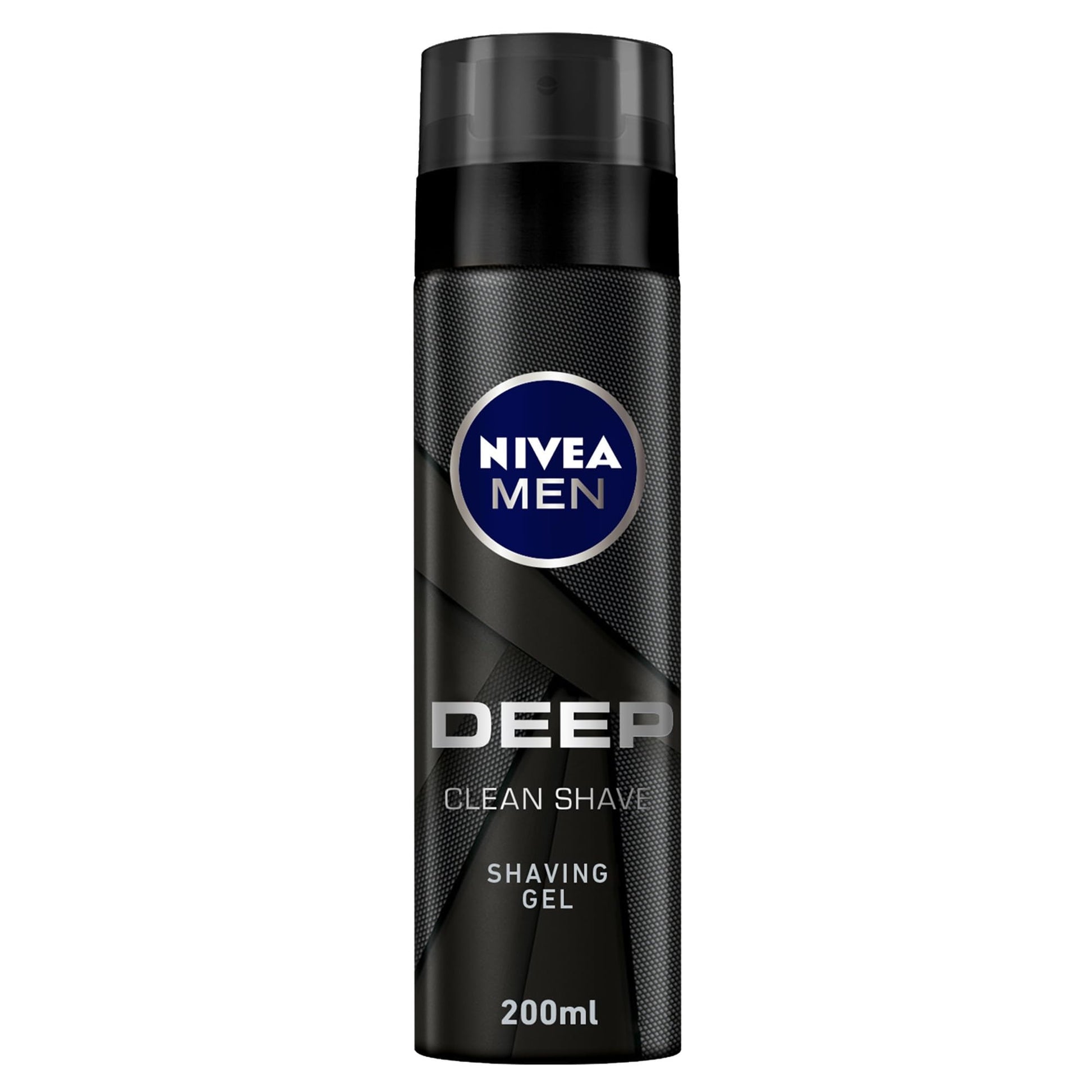 NIVEA MEN Shaving Gel, DEEP Clean Shave Antibacterial Black Carbon, 200ml