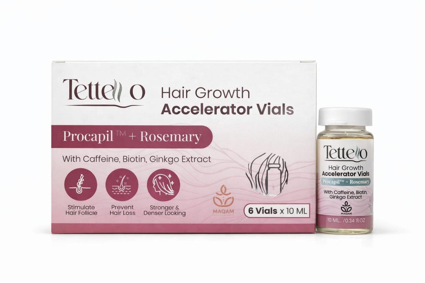 Tettello Hair Growth Accelerator Vials Plus 6 * 10 ml