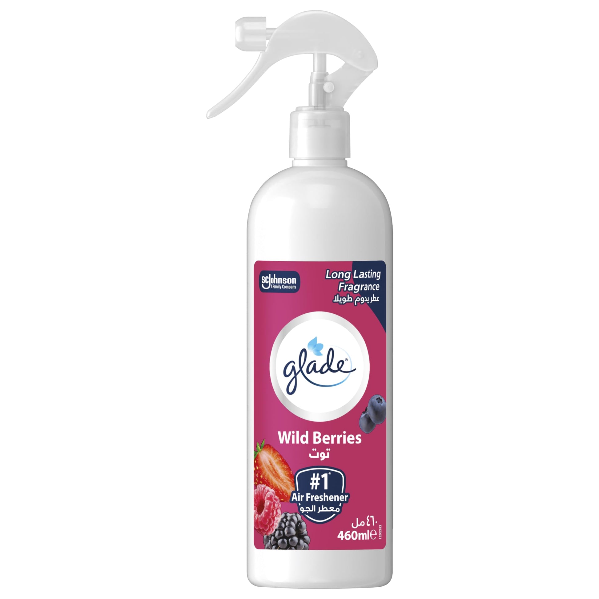 Glade Multispray Berries Air Freshener, Eliminates Unwanted Odour On both Air & Fabric, 460ml