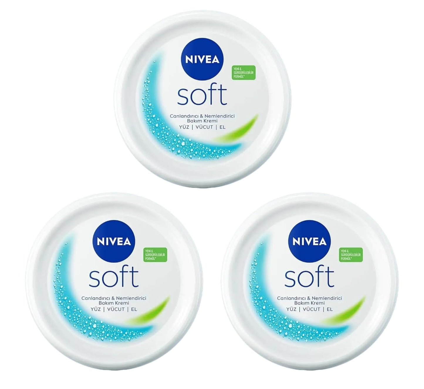 NIVEA 3 x 200ml NIVEA Soft Moisturising Cream Face Body & Hands Vitamin E & Jojoba oil