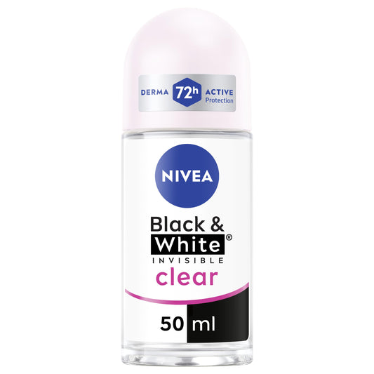 NIVEA Antiperspirant Roll-on for Women, Black & White Invisible Protection Original, 50ml