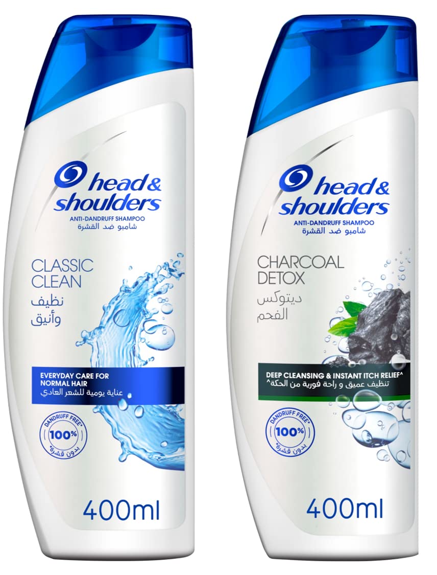 Head & Shoulders Charcoal Detox and Classic Clean Anti-Dandruff Shampoo 400 ml