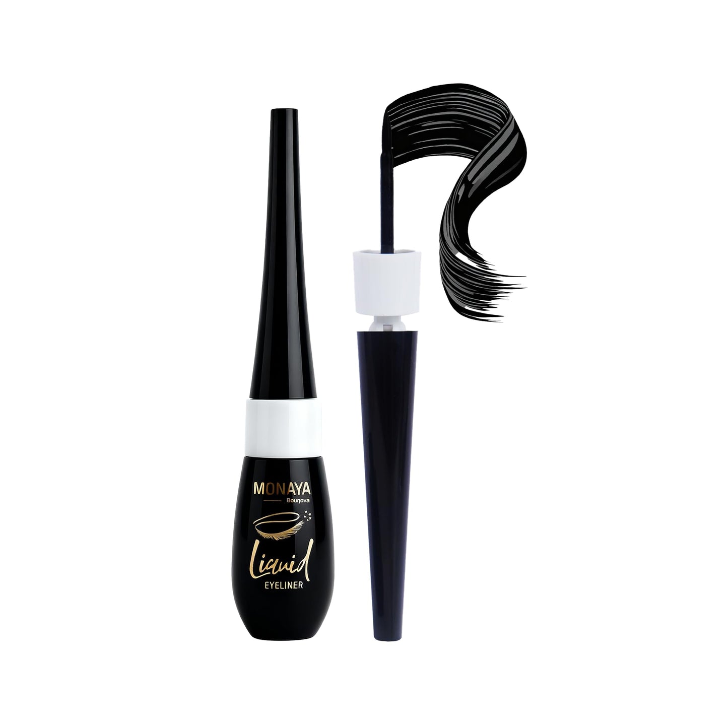 Monaya N009 Liquid Eyeliner,Stay All Day Makeup with Fine Brush Tip Lasting Satin Finish, Smudge-Proof & Transfer-Resistant - OSL-N009
