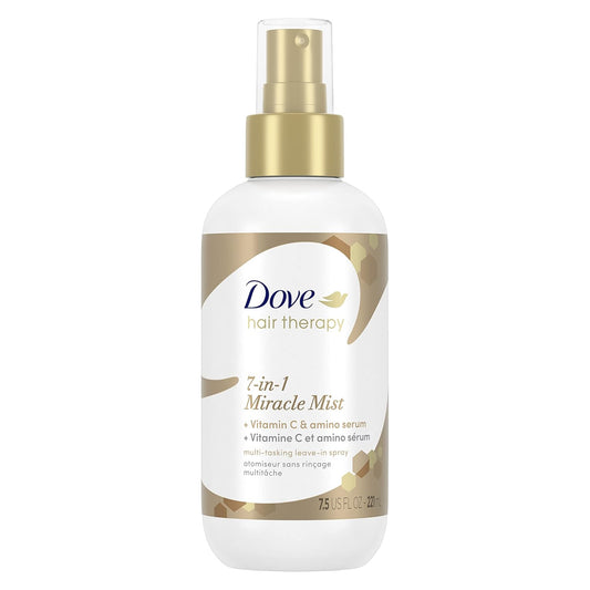 Dove Hair Therapy 7-in-1 Hair Spray for Visibly Damaged Hair Miracle Mist + Vitamin C Rinse Free Spray to Strengthen and Nourish 7.5 Oz Hair Care