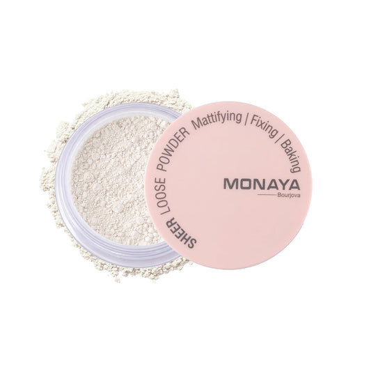 Monaya LP002 Sheer Loose Powder– Ultra-Lightweight Setting Powder, Natural Soft-Focus Finish, Oil Control, Vegan & Cruelty-Free (OSL-LP002-LP101)