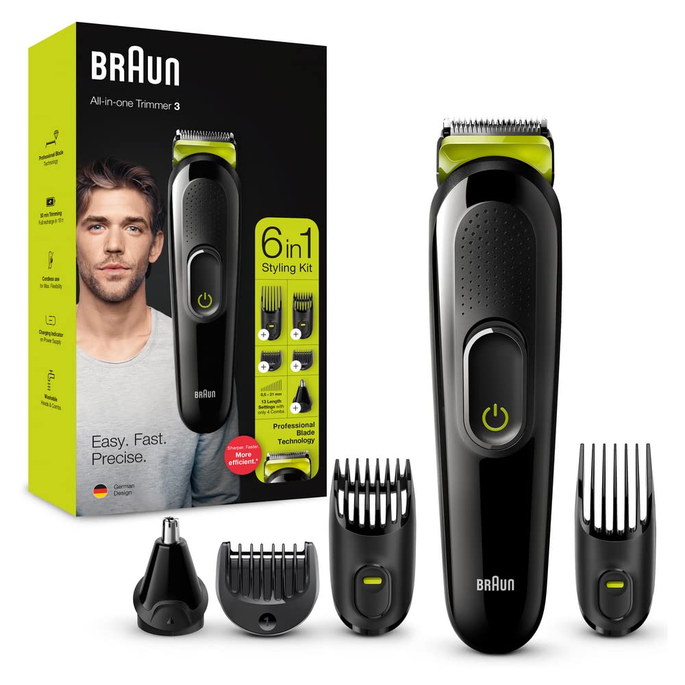 Braun All-in-one Trimmer 3 MGK3221, 6-in-1 trimmer, 5 attachments