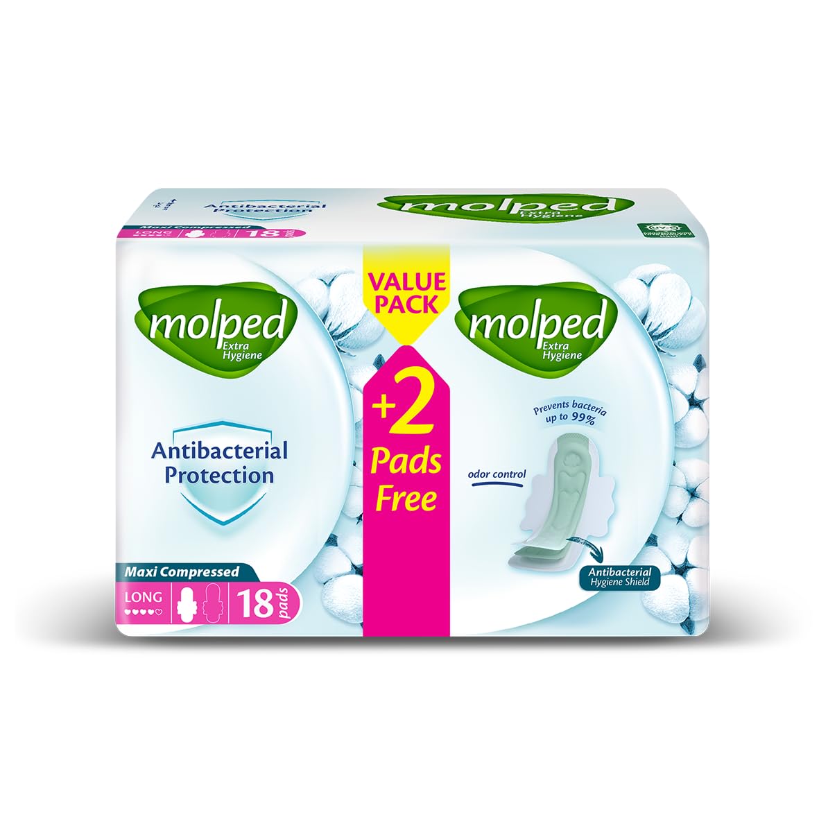 Molped Extra Hygiene - Value Pack - Long - 18 Pads