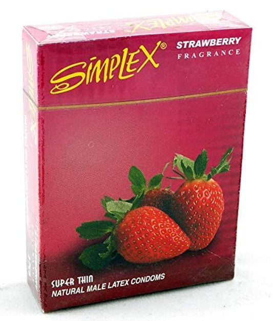 SIMPLEX STRAWBERRY CONDOM - 3PCS