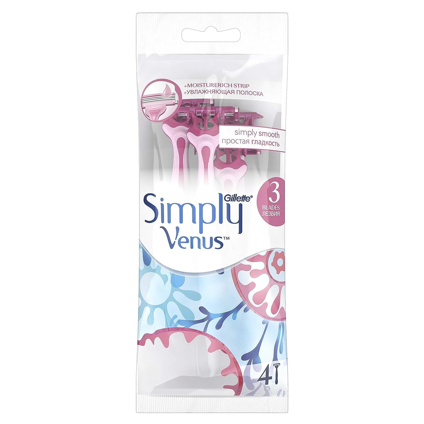 Gillette Simply Venus 3 Plus Disposable Razor - 4 Ct