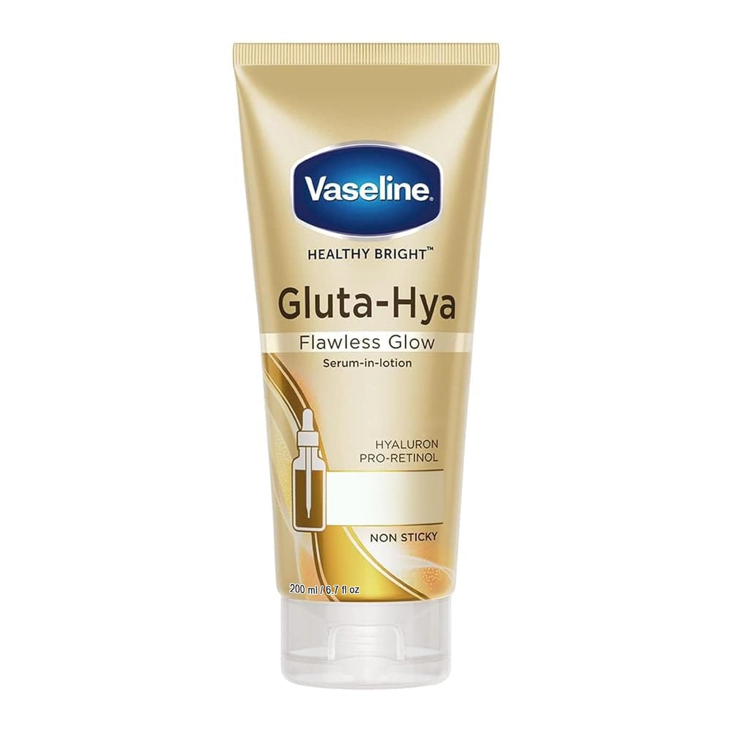 Vaseline Gluta-Hya Flawless Glow, 200ml, Serum-In-Lotion, Boosted With GlutaGlow, for Visibly Brighter Skin from 1st Use