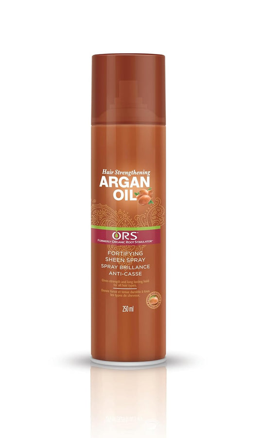 ORS Argan Oil Fortifying and Hair Strengthening Sheen Spray (250mL) | Gives Strength and Long Lasting Hold | For All Hair Types