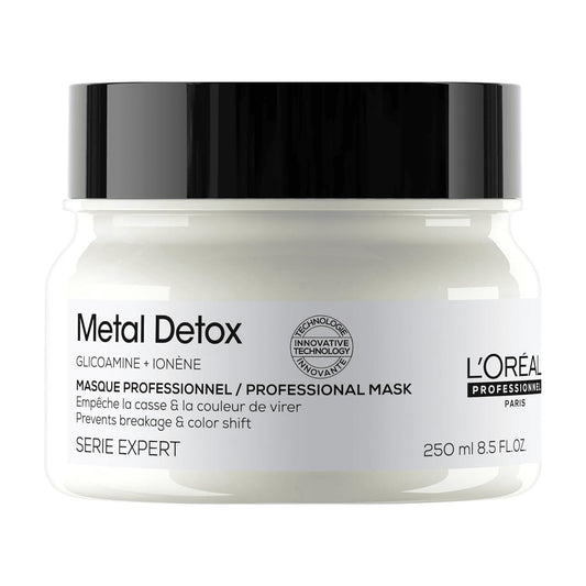 L’Oréal Paris L’Oréal Professionnel | Metal Detox Mask | For Soft & Shiny looking hair | For Colored, Damaged & All Hair Types | Hard Water-Resistant | With Glicoamine | SERIE EXPERT | 250ml