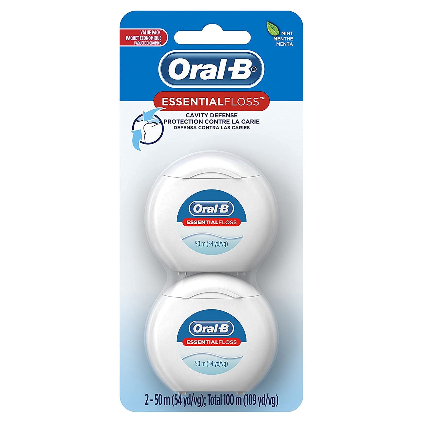 Oral-B EssentialFloss Cavity Defense Dental Floss, 50 M, Pack of 2