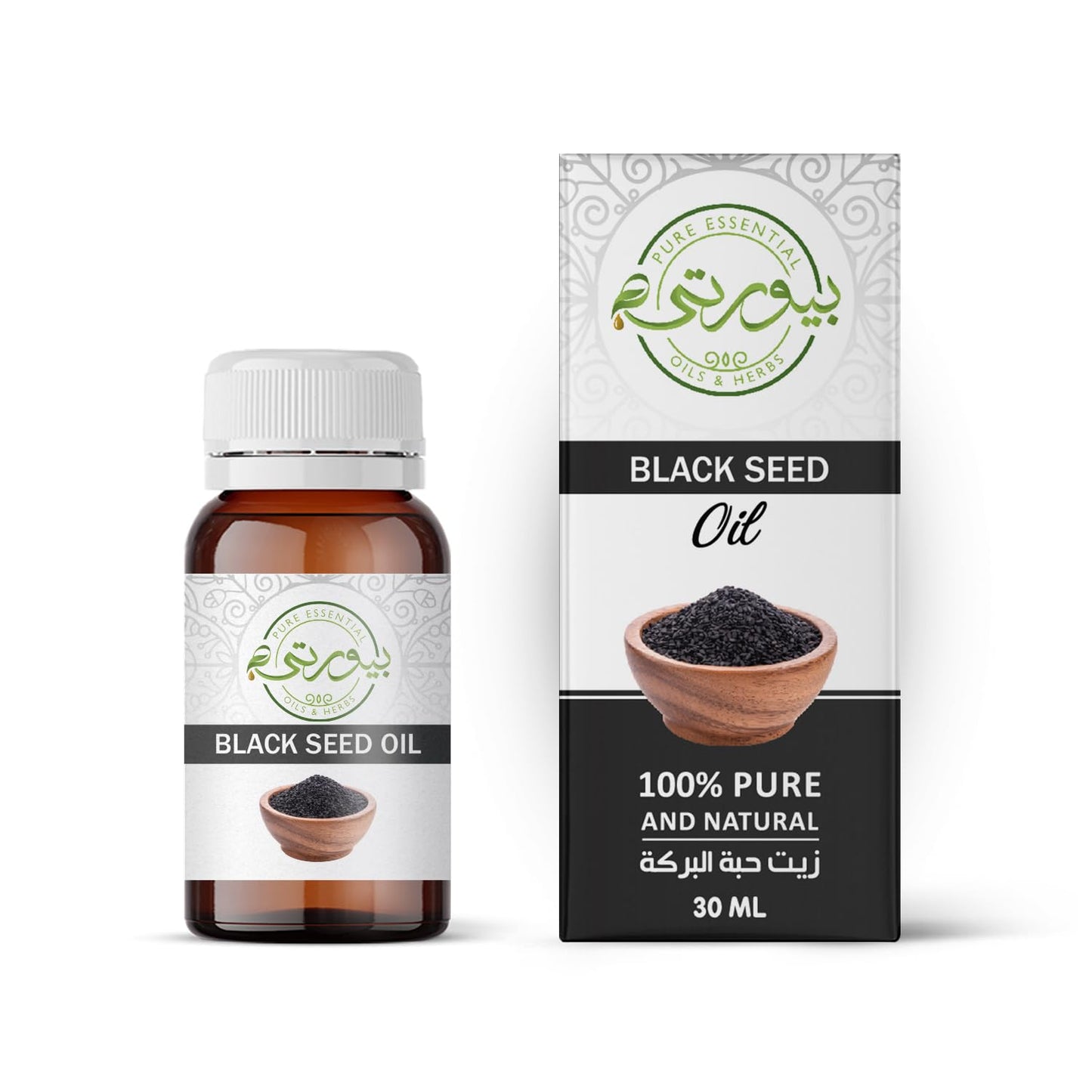 Purity - Black Seed Oil Unrefined Cold Pressed Oil, 100% Pure Natural, Improve Hair Growth & Skin Tone, Dry Skin, & More 30 ML