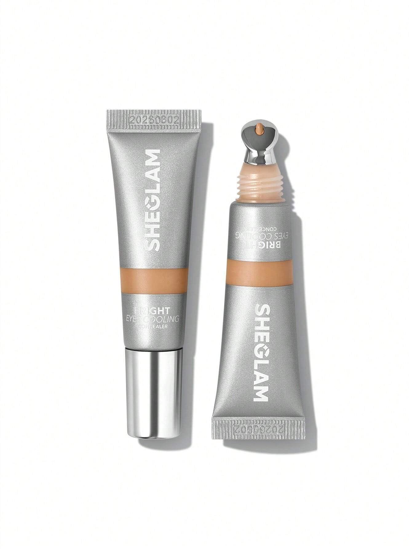 SHEGLAM Bright Eyes Cooling Concealer - Cooling Metal Applicator- Matte Liquid Concealer Long Lasting Coverage (Warm Vanilla, 14G)