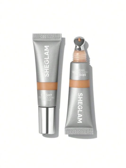 SHEGLAM Bright Eyes Cooling Concealer - Cooling Metal Applicator- Matte Liquid Concealer Long Lasting Coverage (Warm Vanilla, 14G)