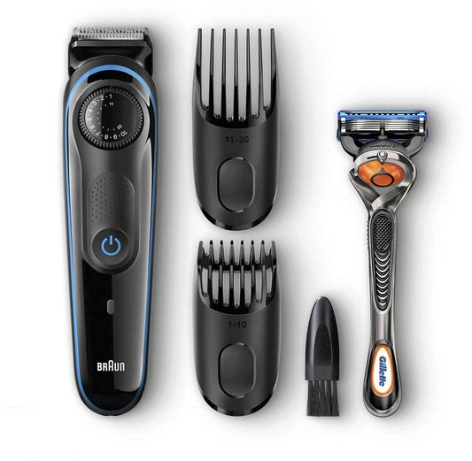 Braun BT3040 Beard Trimmer For Men With 2 Combs, Gillette Fusion ProGlide Razor – Ultimate Precision for 100% Control Of Your Style