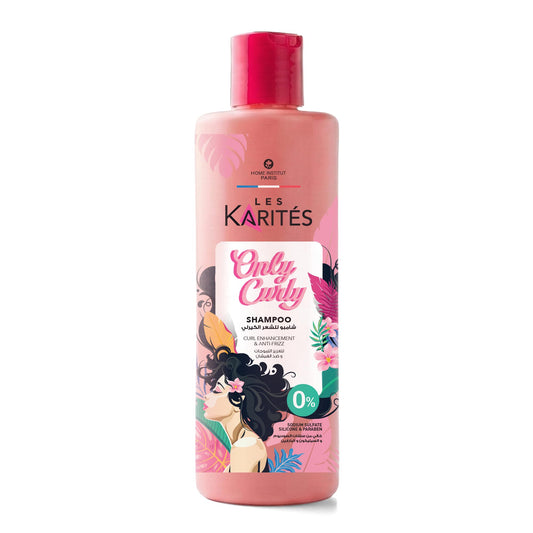 Les Karités Only Curly Shampoo (400ml) - Sulfate Free & Silicone Free for Curly & Coily Hair - Linseed Extract & Shea Butter & Chia Seed - Defines Curls & Controls Frizz