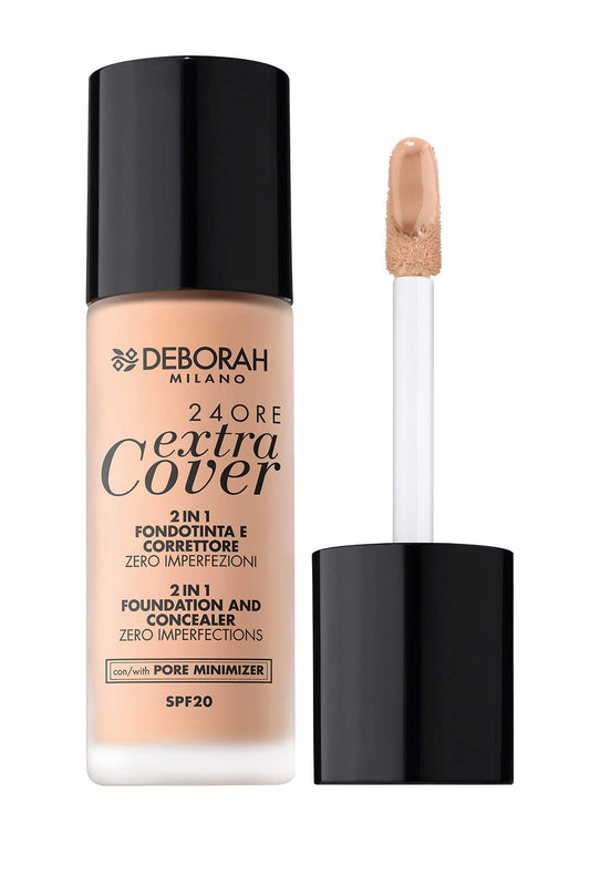 Deborah Milano 24ORE Extra Cover Foundation, 0 Fair Rose, 30 ml
