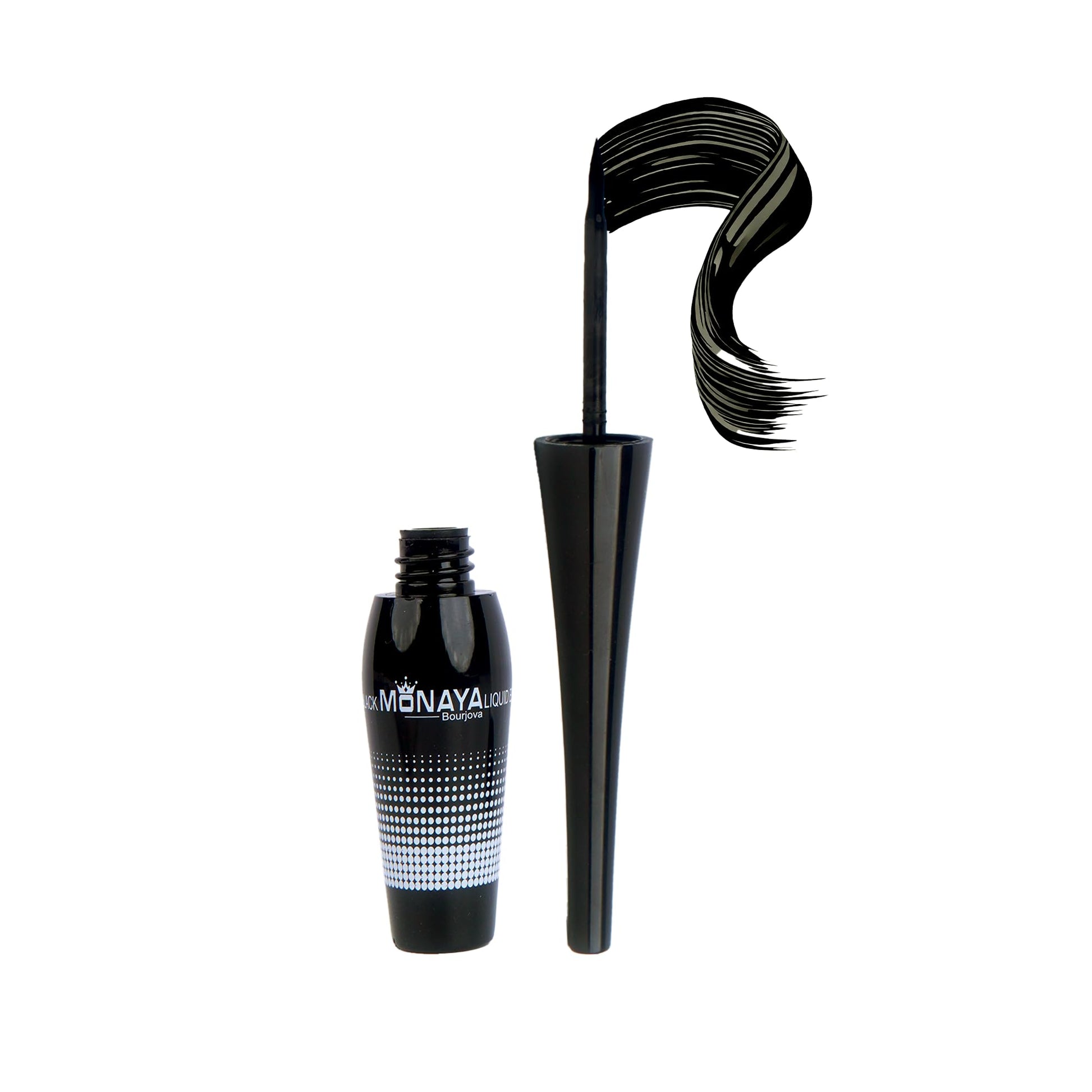 Monaya N006 Mild Black Liquid Eyeliner,Stay All Day Makeup with Fine Brush Tip Lasting Satin Finish, Smudge-Proof & Transfer-Resistant