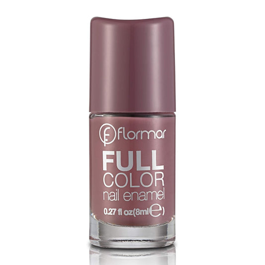 Flormar Full Color Nail Enamel FC62 Berry Brown Full Color Nail Polish, High-Shine Finish, Smooth, Even Application, Buildable Layers, Top-Coat Friendly Finish