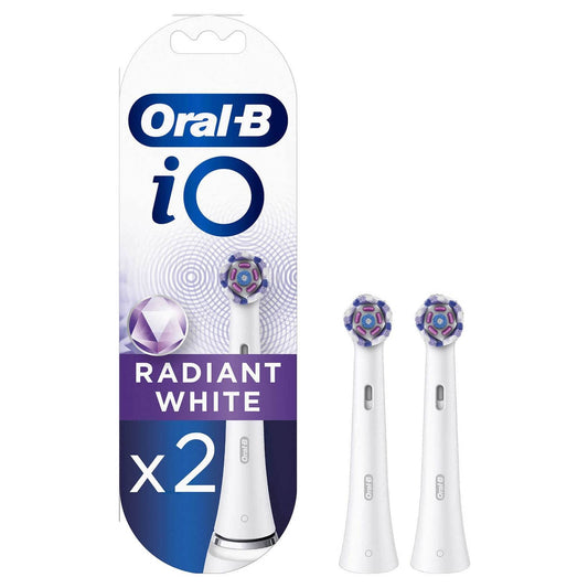 Oral-B iO Radiant White Toothbrush Heads for Electric Toothbrush, Pack of 2, Oral-B's Best Tooth Cleaning, Toothbrush Attachment for Oral-B Toothbrushes