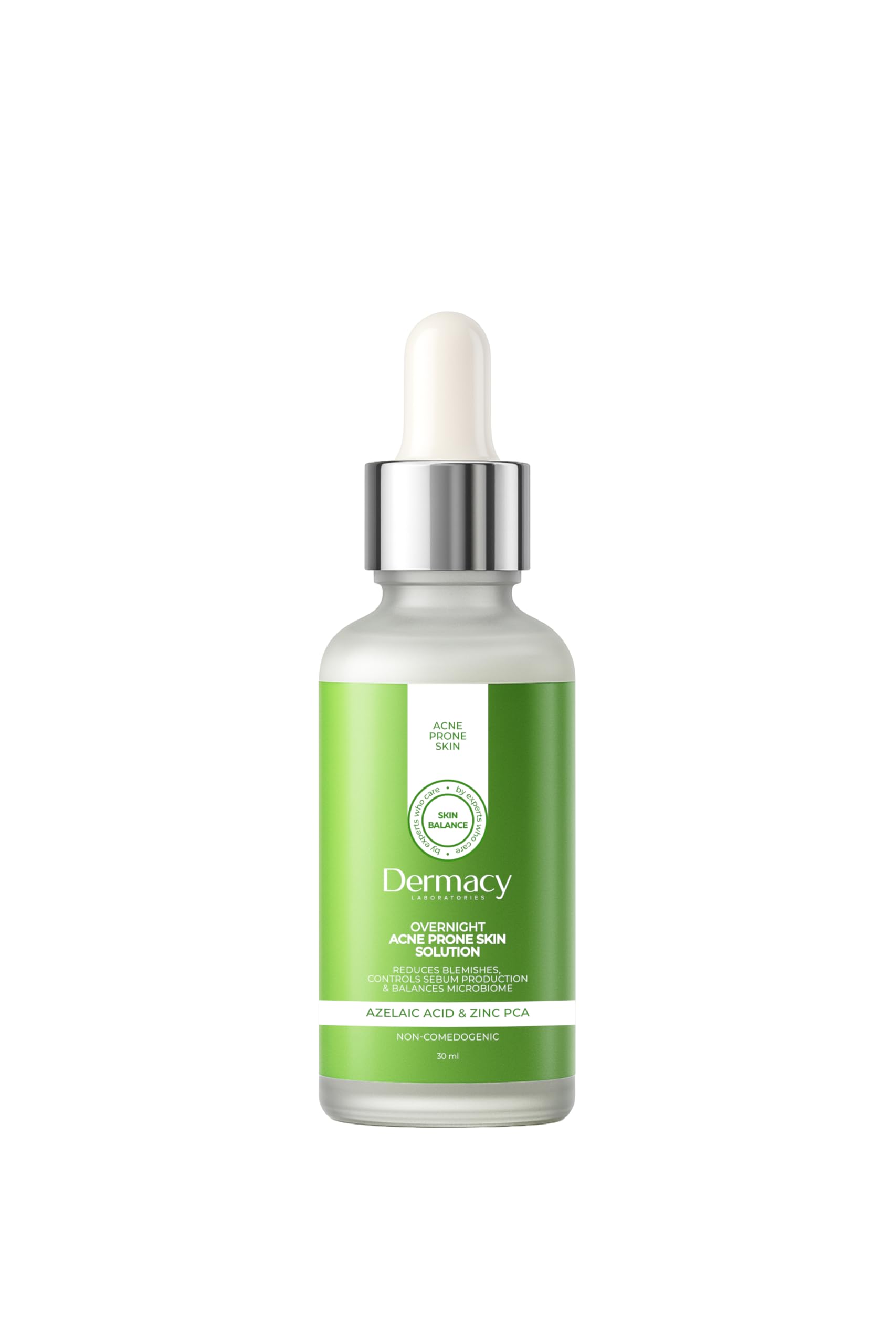 Dermacy Labs Overnight Azelaic Acid Solution, Acne-Prone Skin, Reduces Blemishes, Controls Sebum (30ml)