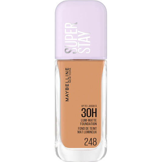 Maybelline New York 30H Lumi Matte Foundation, Long-Lasting Ultra Fresh Look with Matte Finish, Buildable & Light Reflecting Foundation, Colour: 248 Medium, Neutral Cool, Superstay