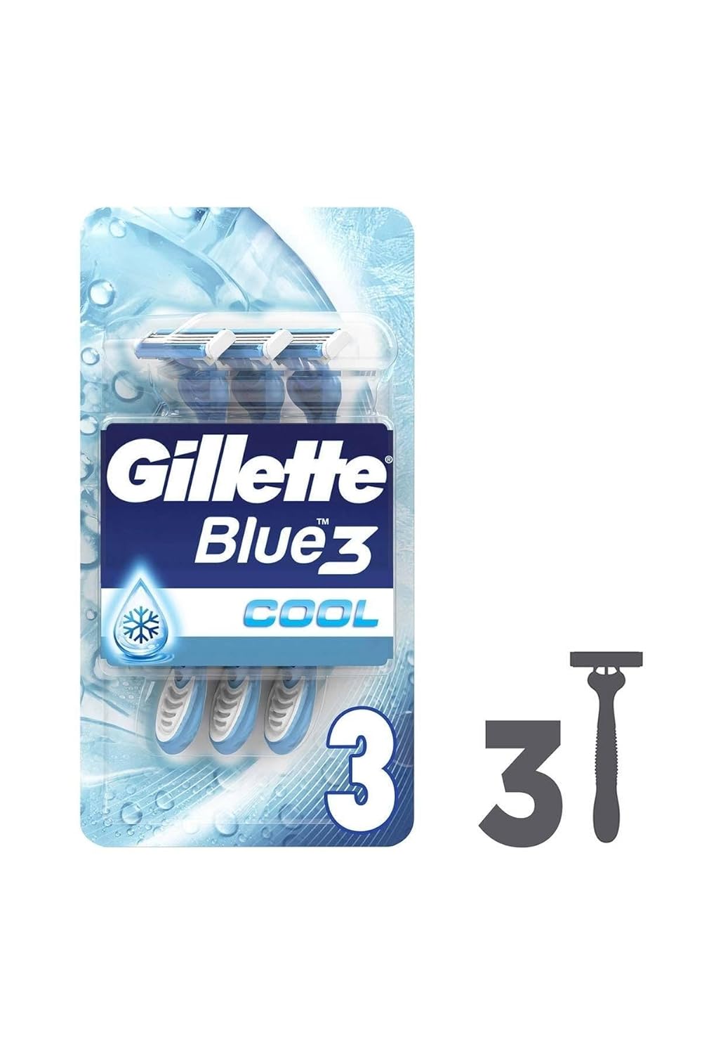 Gillette Blue3 Cool Shaving Razors with Comfort Fresh Gel - 6 Pieces