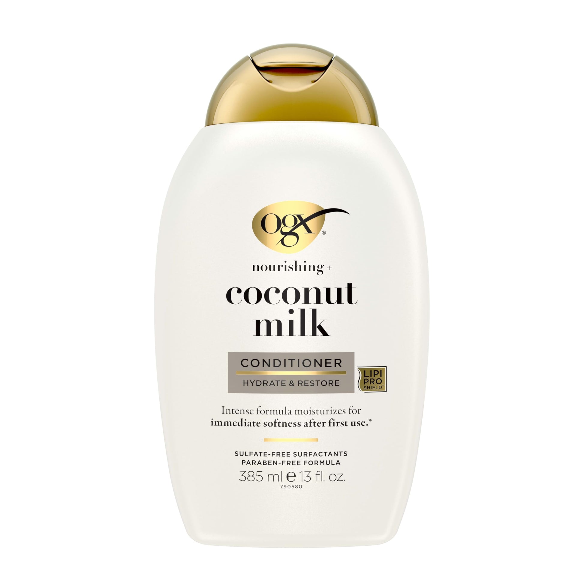 OGX Nourishing Coconut Milk Conditioner, 385 ml, Strengthens & Hydrates, Increases Elasticity, pH Balanced Formula, Sulfate & Paraben Free