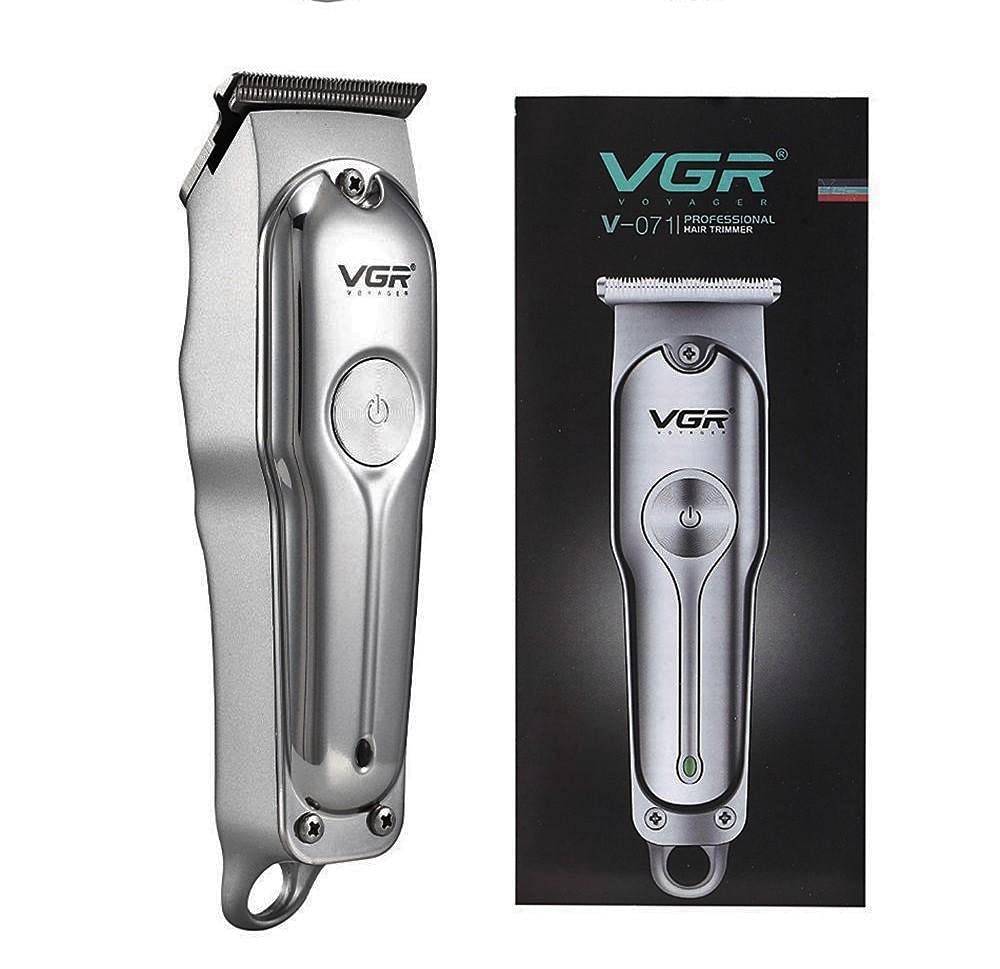 VGR V-071 Professional Hair Trimmer Stainless Steel USB Charging with 3 Combs