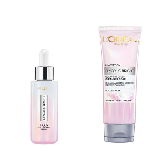 L’Oréal Paris Glycolic Bundle, Glowing Serum 30 ml + Daily Cleanser Foam 100 ml