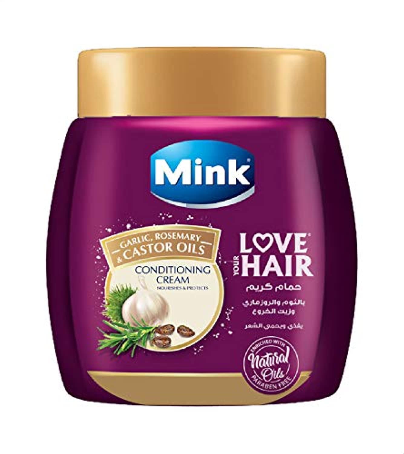 Mink Love Your Hair Conditioning Cream with Garlic, Rosemary and Castor Oil - 800gm